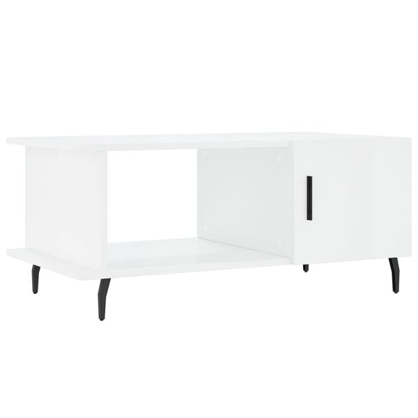 vidaXL Table basse Blanc brillant 90x50x40 cm Bois d'ingénierie