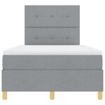 vidaXL Lit à ressorts avec matelas & Tissu gris clair 120x190 cm