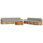 vidaXL Ensemble de canapés d'extérieur 9 pc Gris Naturel et Clair