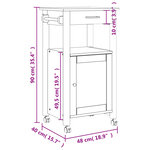 vidaXL Chariot de cuisine MONZA 48x40x90 cm bois massif de pin