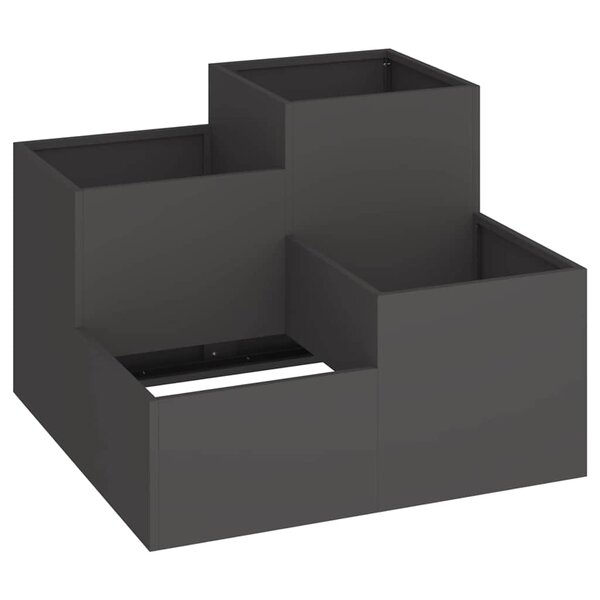 vidaXL Cache-pot de jardin Noir 100 x 100 x 60 cm Acier