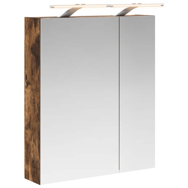 vidaXL Armoire Miroir de Salle de Bain Chêne fumé 60 x 14 5 x 70 cm