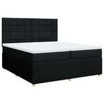 vidaXL Sommier à lattes de lit avec matelas Noir 200x200 cm Tissu