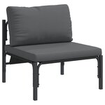 vidaXL Mobilier de jardin avec coussin avec oreiller Anthracite Acier