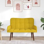 vidaXL Sofa 2 places Jaune 115 x 61 x 87 cm Velours (V)