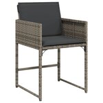 vidaXL Ensemble à manger de jardin 11Pièces avec coussins gris poly rotin