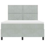 Lit à ressorts vidaXL avec matelas Gris clair 140x200 cm Velours