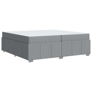 vidaXL Cadre de lit avec matelas Gris clair 200 x 200 cm tissu