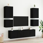 vidaXL Meubles TV muraux 2 Pièces noir 40 5x30x40 cm bois d'ingénierie
