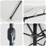 vidaXL Parasol de jardin Sable et anthracite 385 x 209 x 244 cm