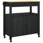 vidaXL Chariot de cuisine MONZA Noir 84 x 40 x 88 5 cm