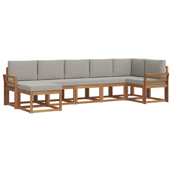 vidaXL Ensemble de canapés d'extérieur 7 pc Gris Naturel et Clair