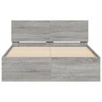 vidaXL Cadre de lit avec tête de lit sonoma gris 135x190 cm
