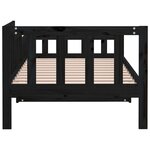 vidaXL Lit de jour Noir 90x200 cm Bois de pin massif