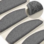 vidaXL Tapis d'escalier 30 pièces 65 x 24 x 4 cm Gris foncé Demi-rond Grand