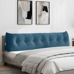 vidaXL Coussin de Dos Bleu 200 x 24 x 50 cm Velours