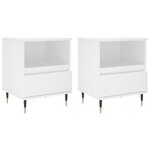 vidaXL Tables de chevet 2 Pièces blanc 40x35x50 cm bois d’ingénierie