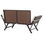 vidaXL Banc de jardin avec coussins 176 cm Marron Résine tressée
