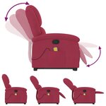 vidaXL Fauteuil de massage inclinable Rouge bordeaux Velours