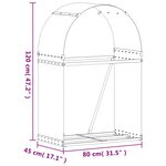 vidaXL Porte-bûches marron 80x45x120 cm acier galvanisé