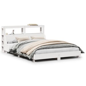 vidaXL Cadre de lit sans matelas blanc 120x200 cm bois de pin massif