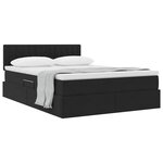 vidaXL Lit de Rangement avec matelas Noir 140 x 190 cm Velours
