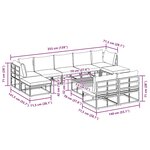 vidaXL Ensemble de canapé de jardin avec coussin 10 Pièces Noir Aluminium