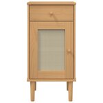 vidaXL Table de chevet SENJA aspect de rotin marron bois de pin massif