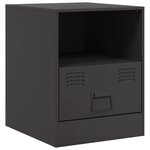 vidaXL Tables de chevet 2 Pièces noir 34 5x39x44 cm acier