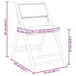vidaXL Chaises de bistro pliantes lot de 4 et coussins blanc crème