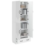 vidaXL Ensemble de Meubles 2 Pièces Blanc brillant Bois d'ingénierie