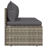 vidaXL Canapé de jardin 2 places avec coussins Gris Résine tressée