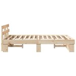 vidaXL Cadre de lit avec tête de lit Marron 140 x 190 cm Pin massif