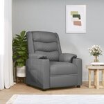 vidaXL Fauteuil de massage électrique Gris Similicuir