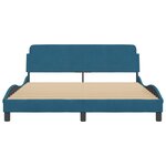 vidaXL Cadre de lit et tête de lit sans matelas bleu 160x200cm velours
