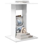 vidaXL Table d'appoint Blanc 45 x 40 x 62 5 cm Bois d'ingénierie