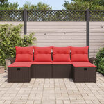 vidaXL Ensemble de canapé de jardin avec coussin 6 Pièces Poly rotin