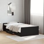 vidaXL Cadre de lit avec tiroirs sans matelas noir 100x200 cm