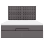 VidaXL Cadre de lit ottoman avec matelas gris 140x200 cm similicuir