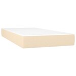 vidaXL Sommier à lattes de lit avec matelas LED Crème 90x190 cm Tissu