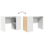 vidaXL Bureau avec étagère Blanc 102 x 50 x 75 cm Bois d'ingénierie