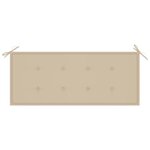 vidaXL Banc de jardin empilable et coussin 128 5cm Bois de teck massif