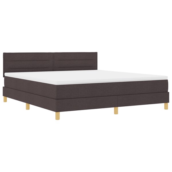 vidaXL Lit à ressorts avec matelas Marron foncé 180x200 cm Tissu