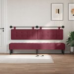 vidaXL Tête de lit suspendue Avec lumière LED Bordeaux Tissu