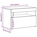 vidaXL Meuble TV Noir 60 x 35 x 40 cm Bois d'ingénierie