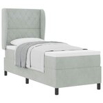 vidaXL Lit à ressorts avec matelas Gris clair 200 x 80 cm Velours