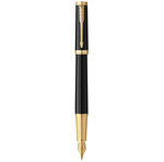 Stylo plume PARKER INGENUITY  Noir  Finition dorée  Plume Moyenne  cartouche d'encre noire  coffret cadeau