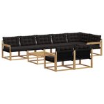 vidaXL Ensemble de canapés d'extérieur 9 pc Blanc et noir