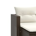 vidaXL Canapé de jardin 2 places avec tabourets marron résine tressée