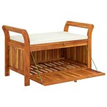 vidaXL Banc de rangement de jardin avec coussin 91 cm Bois d'acacia
